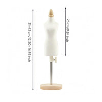 Teaching Dress Metal Support Rod Fashion Display Wooden Base Crafting Supply for Tailors