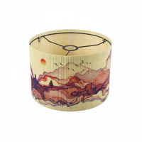 Decorative Bamboo Lampshade Elegant Design Bamboo Lamp Shade Easy to Install Chinese Landscape Print Shade Fade Resistant for Hotel Lobby