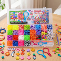 Beginner-Friendly Rubber Band Bracelet Kit Elastic Bracelet Making Kit with Loom Allall-Inclusive Toy Vibrant for Children, Beginners, Crafters, Home, Classroom