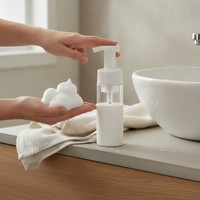 Portable Mousse Foaming Bottle 100ml/120ml PET Double-Layer Two-Tone Facial Cleanser Dispenser