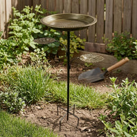 Leaf Tray Bird Feeder Stand Outdoor Decor Metal