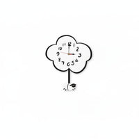 Non-Ticking Cartoon Sheep Pendulum Clock Battery Operated Swinging Sheep Wall Clock 3D Effect for Children, Babies, Playroom, Bedroom
