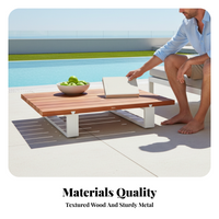 Modern Patio Conversation Set with Teak Coffee Table