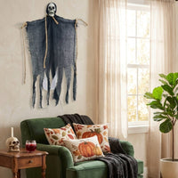 Hanging Cranium Specters Halloween Cranium Specters with Gauze Drape Outdoor Hanging Skeleton Decorations for Porch