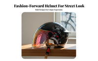 Half Shell CCC Certified Half Shell Helmet with Visor Breathable Liner Impact-Absorbing Gear for Men, Commuting