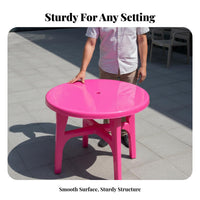 Food Stall Table Easy to Clean Round Stable Surface Cross-Brace Support for Restaurant Owners, Homeowners, Barbecue, Poolside, Backyard