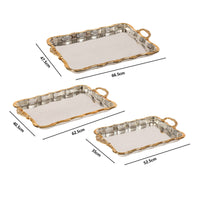 Metal Serving Tray Serving Tray with Handles Openwork for Sideboard