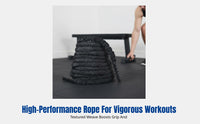 Battle Rope, Fitness Training Rope, Indoor Exercise, Home Gym Equipment, Durable Polyester, For Kids & Adults