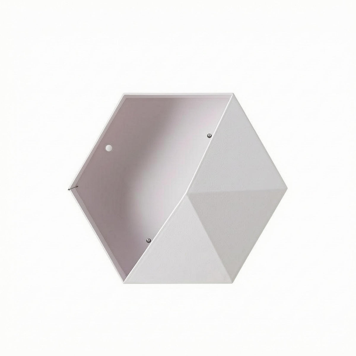 Faceted Hexagonal Wall Shelf Deep Cavity Hexagon Wall Shelf Matte Finish