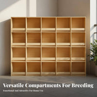 Wooden Pigeon Breeding Box Solid Wood Multi-Compartment Pigeon Nest Box Easy Assembly Birdhouse for Balcony, Backyard, Outdoor