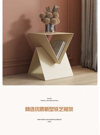客厅沙发边几小户型轻奢边桌方几卧室床头柜设计师创意桌子小茶几 40*40*50高/黑色