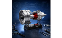doubleSpool Turbofan Model Silver and Black Metal Turbofan Model Detailed