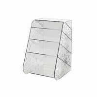 Slanted Desktop Pen Holder, Multi-Compartment Stationery Organizer, Transparent PET, Minimalist Office Document Storage