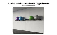 Space-Saving Wall Mounted Exercise Ball Rack Easy Installation Exercise Ball Wall Mount Heavy-Duty Anti-Rust for Garage
