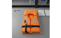 Reflective Strips Adult Foam Life Vest Adjustable Straps Orange Safety Vest with Whistle Rescue Life Jacket for Adults, Boaters, Boating, Kayaking, Fishing