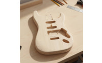 Electric Guitar Two-Horned Body-Curved Design Guitar Body with Cavities Lightweight for Luthier, Custom Projects