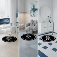 Modern Minimalist Round Printed Floor Mat for Office Chair and Doorway