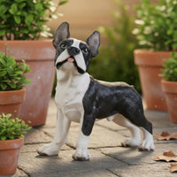 Handmade Craft Lifelike Dog Statue Detailed Craftsmanship Realistic Dog Figurine Hand-Painted for Pet Owners, Garden, Patio, Office