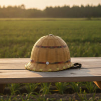 Woven Safety Helmet with Steel Plate Breathable Bamboo Safety Helmet Hard Hat Sun Protection Impact Resistant