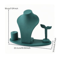 4 Pieces Jewelry Display Set Flocked Jewelry Display with Base Velvet for Vanity