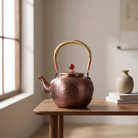 Copper Teapot with Strainer Compact Hammered Copper Tea Kettle Practical Cookware for Home Kitchen