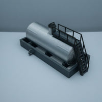 Lifelike Industrial Tank Model with Stairs Small Railroad Scenery Model with Platform Compact Miniature Industrial Tank with Base Sturdy for Hobbyists