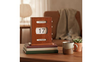 Vintage-Style Perpetual Calendar with Knobs Self-Standing Wooden Perpetual Calendar Decorative Reusable for Professionals, Students, Home Office, Study