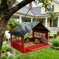 Hanging Bird Feeder Outdoor Bird Feeder with Perch Sturdy Decorative for Nature Lovers, Garden, Backyard