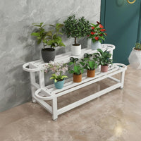 Floor-Standing Multi-Level Rolling Planter Shelf with casters Plant Stand Space-Saving Flower Pot Holder Stable frame for Gardeners, Apartment Dwellers, Homeowners, Balcony, Living Room, Bedroom, Hallmethod