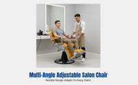 Luxury Hydraulic Salon Chair, Adjustable Reclining, Metal Frame, Commercial Furniture