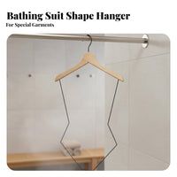 Solid Wood Swimsuit Hanger Non-Slip Wooden Swimwear Hanger Seamless Design for Clothing Shop Owners, Hotel, Showroom, Boutique