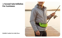 High Buoyancy Automatic Life Preserver Waist Pack Lightweight Inflatable Life Belt Waterproof Material for Adults, Boating