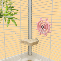 Parrot Toy Rotating Wheel for Budgie, PLA Material 360 Degree Rotating Cockatiel and Interactive Parakeet Toy with Suction Cup for Bird Cage