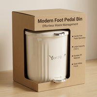 Large 40 Litre Kitchen Bin, Pedal Kitchen Bin for Food Scraps, Lidded Cylindrical Waste Bin, Easy Clean Material