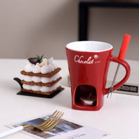 Chocolate Fondue Mug Versatile Chocolate Melting Pot Ceramic Melting Pot Easy to Use Ceramic Cheese Melter for Partners, Parties