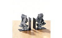 Stone Bookends Chinese-Style Desktop Ornaments Black Metal Base Home Decoration for Desk