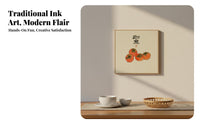 Beginner Friendly Persimmon Cross-Stitch Kit Good Fortune Symbol Chin Wish Wishwishes E D Wish Wishwishes Ign Needlepoint Kit Pre-Printed