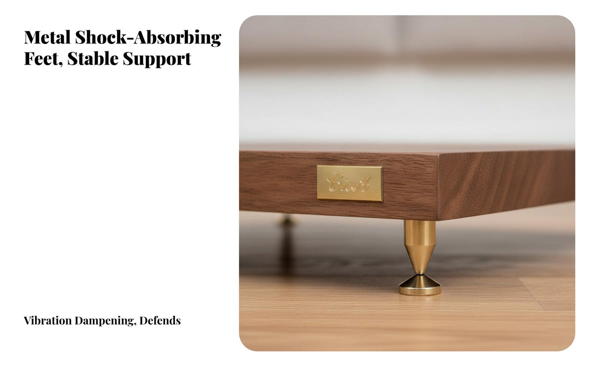 Single Tier Amplifier Stand Solid Wood Construction High-Fidelity Equipment Shelf Mortise and Tenon Joint Stereo Component Rack for Audiophiles