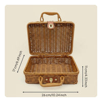 Vintage Design Woven Gift Basket Handwoven Handmade Wicker Basket for Holiday Gifts