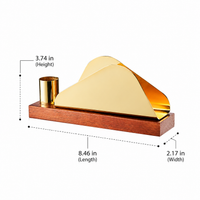 Gold Stainless Steel Napkin Holder, Modern Polished Serviette Dispenser for Restaurant & Cafe, Rectangular Double Hole Design for Home Dining