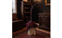 Witch Broom with Mesh Skirt Handheld Gothic Witch Broom Cosplay Masquerade for Cosplayers, Stage Costumes, Photo Shoots