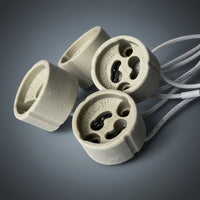 Halogen Bulbs and GU10 LED Ceramic Lamp Holder with Wire, High Temperature Resistant Self-Locking Terminal, DIY and Recessed Lighting, 1 Pack