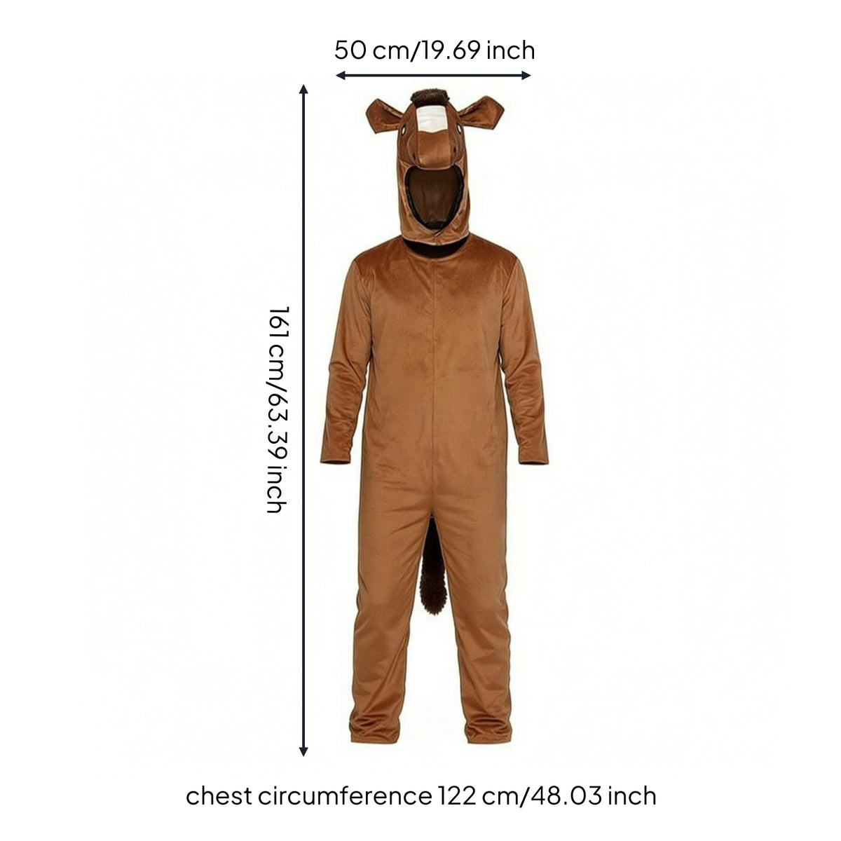 Horse Cosplay Outfit Hooded Horse Costume Foot Covers Animal Suit for Adults