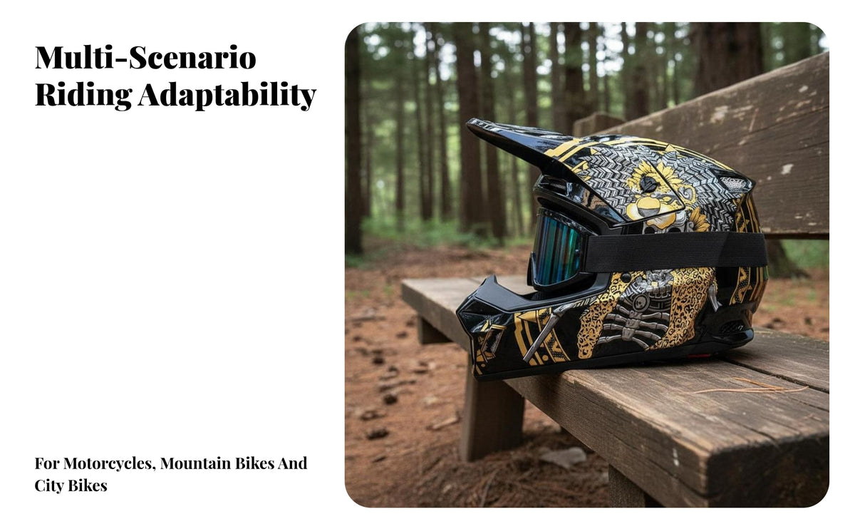 3 Pieces Full Face Motocross Helmet Removable Visor Downhill Mountain Bike Helmet Washable Liner Impact-Resistant Headwear for Teens, Outdoor