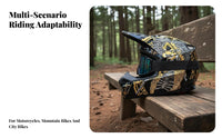 3 Pieces Full Face Motocross Helmet Removable Visor Downhill Mountain Bike Helmet Washable Liner Impact-Resistant Headwear for Teens, Outdoor