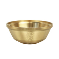 Meditation Altar Bowl Gold-Toned Buddhist Offering Bowl Broad-Rimmed