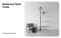 Floor-to-Ceiling Shelving Unit Minimalist & Design Tension Pole Shelving Unit Room Divider Function Display Rack for Apartment Dwellers, Renters