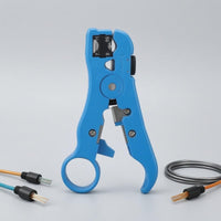 ABS Manual Cable Stripping Plier Spring-Action-Loaded Coaxial Cable Stripper Replaceable Blade Hand Tool Integrated Cutting Blades
