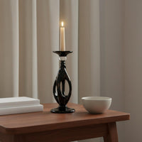 Art Glass Candlestick French Black Glass Candlestick Luxury Domestic Atmosphere Decor