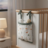 Crib Hanging Organizer Soft Material Crib Rail Storage Pocket Quick Reach